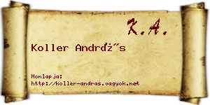 Koller András névjegykártya